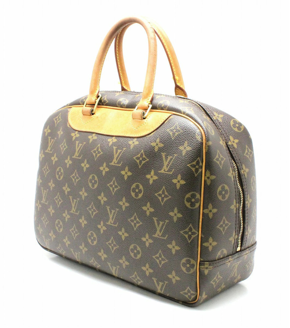Louis Vuitton Bowling Bag Monogram Vanity Handbag Deauville Boston Brown
